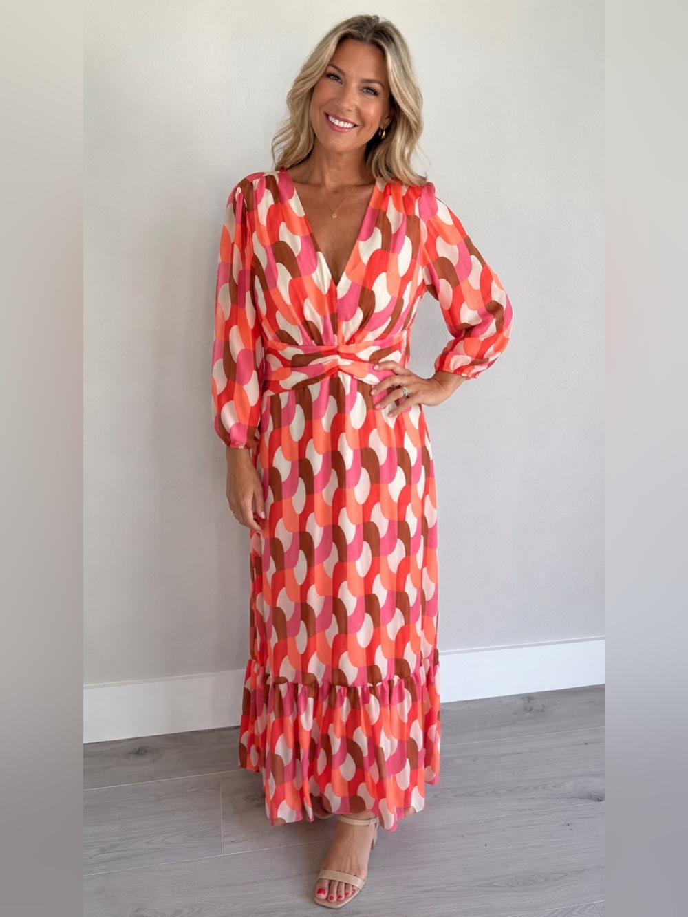 NWT Donna Morgan‎ Vibrant Empire Waistband Maxi Dress, Size 10